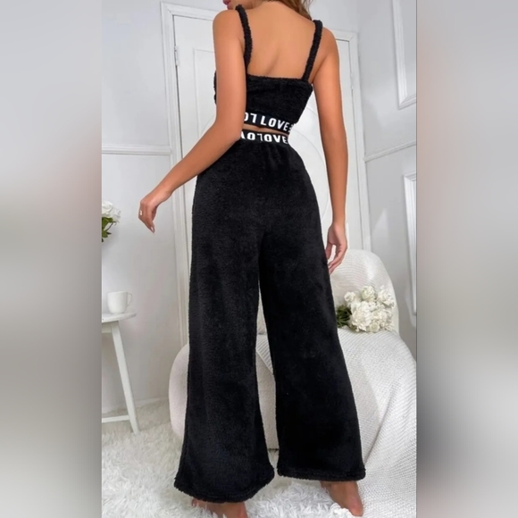 SHEIN Letter Graphic Flannel PJ Set Size M, UK 10 - Picture 3 of 12